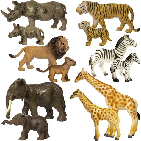 SB TOYS Premium Realistic Safari Zoo Wild Animals Set (12 Piece
