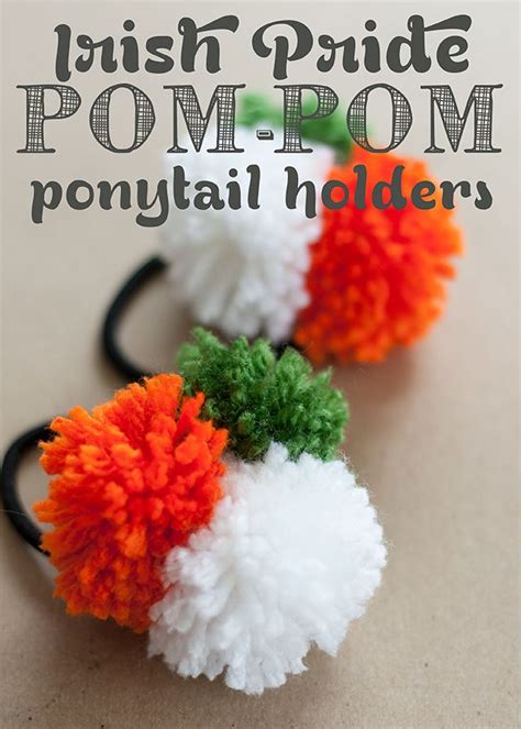 Irish Pride Pom Pom Ponytail Holders Diy Ponytail Holders Diy