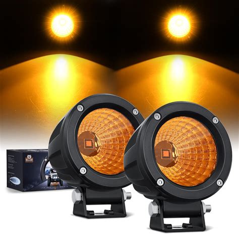 Amazon Nilight Amber Led Light Pods Pcs Inch Flood Round Led