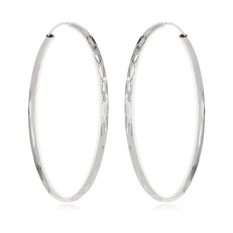 Boucles d oreille Créole argent rhodié diamantée 40MM 2COLORS MATY