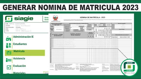 Siagie C Mo Configurar Y Generar Nomina De Matricula Oficial