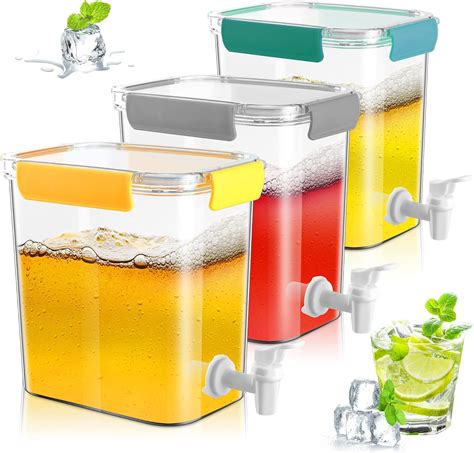 Amazon Rtteri Pack Plastic Drink Dispenser For Fridge Beverage