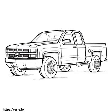 Chevrolet Silverado 2wd 2024 Coloring Page