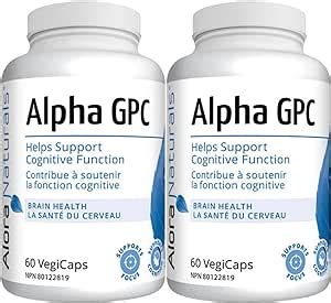 Alora Naturals Alpha GPC 60 VegiCaps Choline Supplement Supports