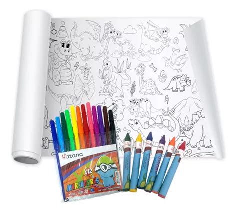 Rollo Dibujo Ni Os Para Colorear Lamina Gigante Infantil