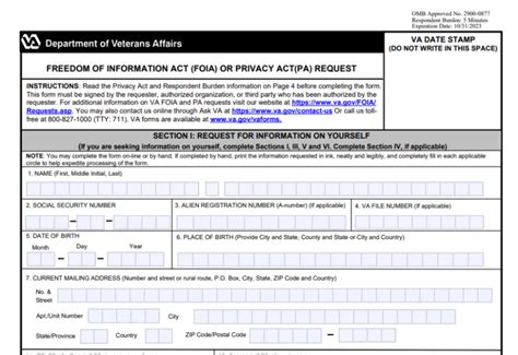 Va Form 20 10206 Va Form