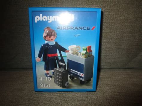 Neuf Boite Playmobil H Tesse De L Air Avec Chariot Air France Ref