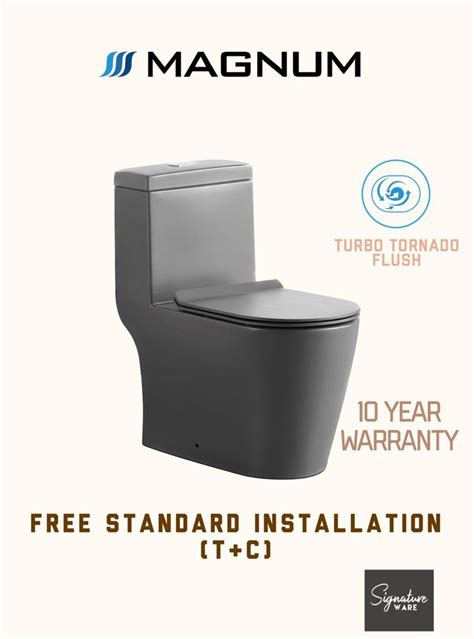 Magnum Wc 935s Gray Turbo Tornado Flush One Piece Toilet Bowl