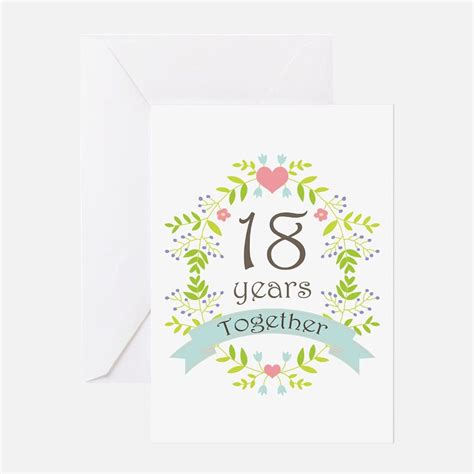 18th Wedding Anniversary 18th Wedding Anniversary Greeting Cards Card