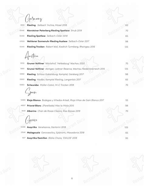 Menu at Cathédrale Restaurant, New York City