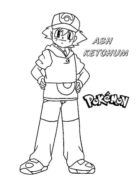 Ash Ketchum Coloring Pages Free Printable