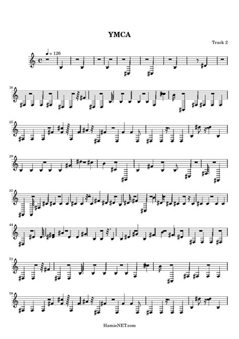 Ymca Sheet Music Ymca Score •