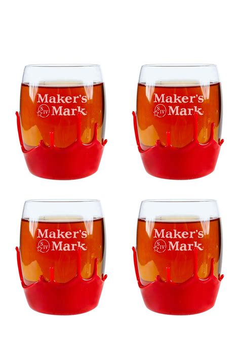 Maker S Mark Wax Dipped Round Rocks Glasses Set Of 4 Makers Mark Inspirational Ts