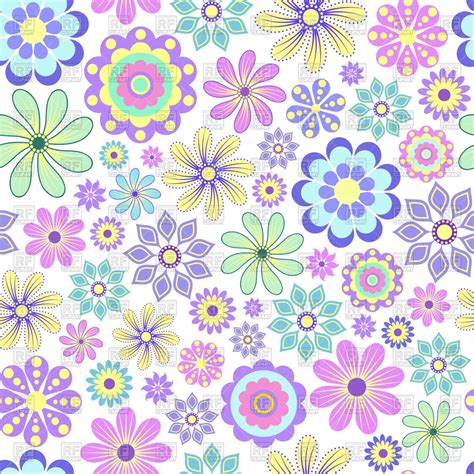 Download Royalty Free Pastel Flowers On White Background Vector Image