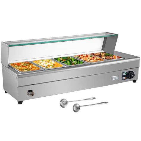 VEVOR Commercial Food Warmer 5 X 1 2 Pans 44 Qt Electric Bain Marie