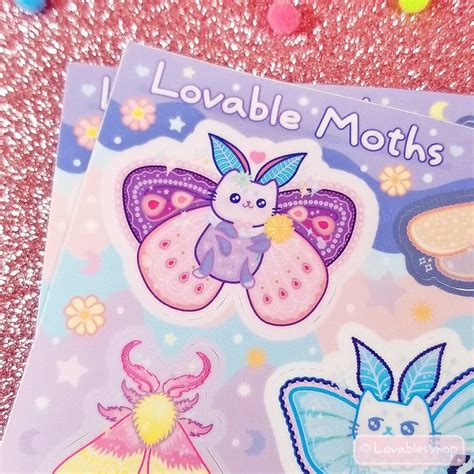 Lovable Moths Vinyl Sticker Sheet Etsy