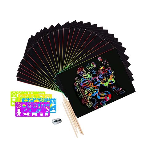 Buy Scoolr Scratch Art For Kids 50 Sheets Rainbow Scratch Paper Arts