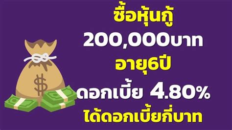 Money Saving ซื้อหุ้นกู้ 200000บาท อายุ6ปี ดอกเบี้ย 480 ได้