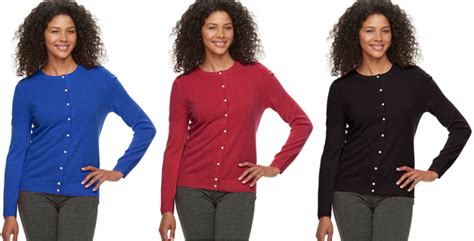 Pearl Button Cardigans for Women Only $7.99 at Kohl's