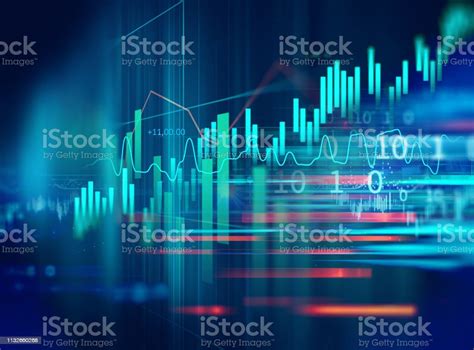 Grafik Investasi Pasar Saham Dengan Data Indikator Dan Volume Foto Stok