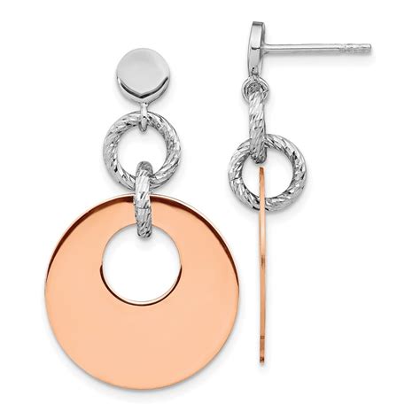 Buy Sterling Silver Rose Gold Rp D C Post Dangle Earring 35 1 Mm Apmex