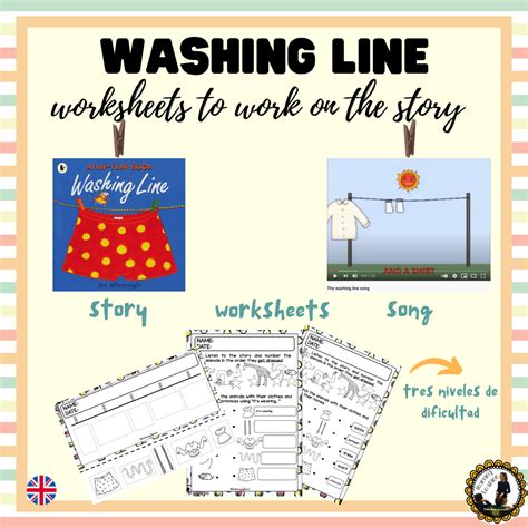 Profes Papel Tijera Washing Line Worksheets 3 Levels Of Difficulty