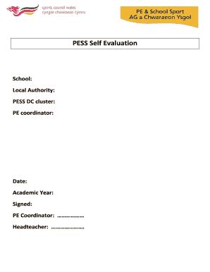 Fillable Online Wrexham Gov Pess Self Evaluation Recording Form