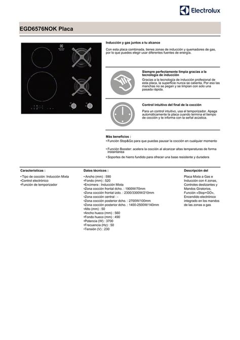 Manual Electrolux Encimera Egd6576nok PDF