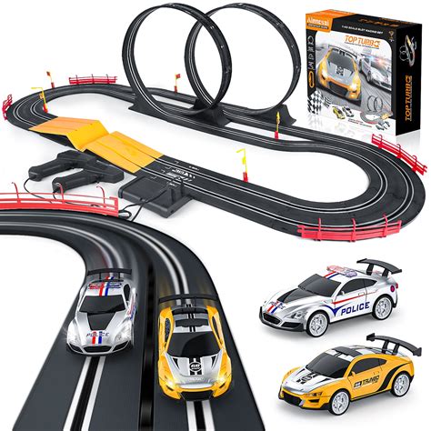 Growsly Electronic Race Track Set with Light, High Speed Slot Cars Toy ...