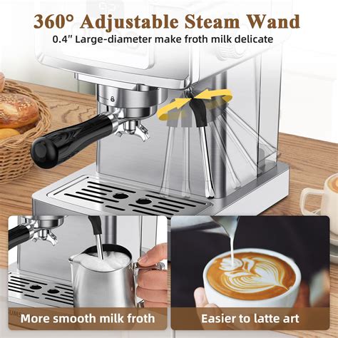 SUMSATY Espresso Machine Stainless Steel Espresso Machine With Milk