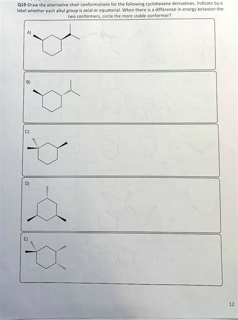 Solved Q Draw The Alternative Chair Conformations For The Following