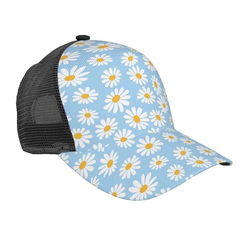 Picia Floral Daisy Pattern Trucker Hat Baseball Cap Sun Protection Cap