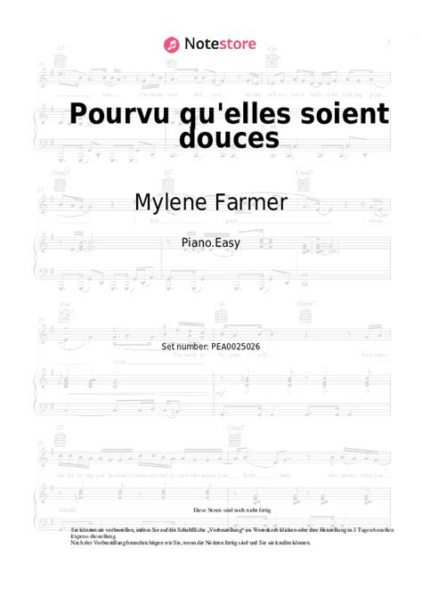 Mylene Farmer Pourvu Qu Elles Soient Douces Noten Pdf Einfach