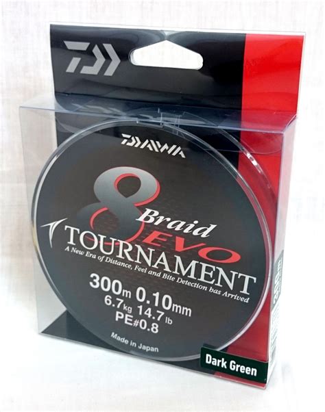 NEW DAIWA TOURNAMENT EVO 8 BRAID 300m SPOOL ALL COLOURS AND BREAKING