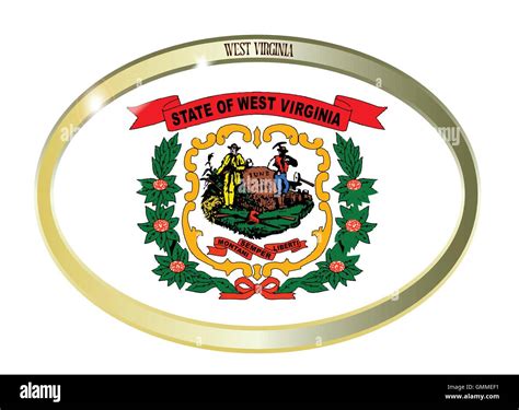 West Virginia State Flag Oval Button Stock Vector Image Art Alamy