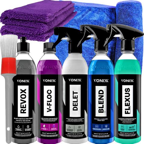 Kit Completo Para Lavar O Carro Shampoo V Floc Cera Blend Spray