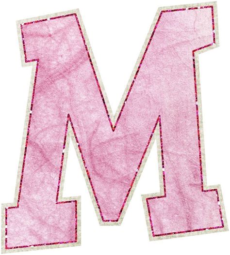 The Letter M Is Made Up Of Pink Fabric