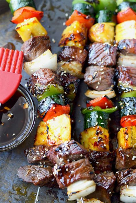 Spicy Teriyaki Grilled Steak Kebabs Butter Your Biscuit