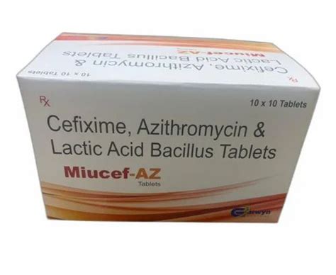 Cefixime Azithromycin Lactic Acid Bacillus Tablet Mg At Rs