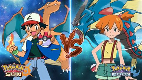 Pokemon Sun And Moon Kanto Ash Vs Misty Kanto Battle Youtube