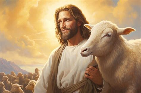 Premium AI Image Jesus Is The Good Shepherd