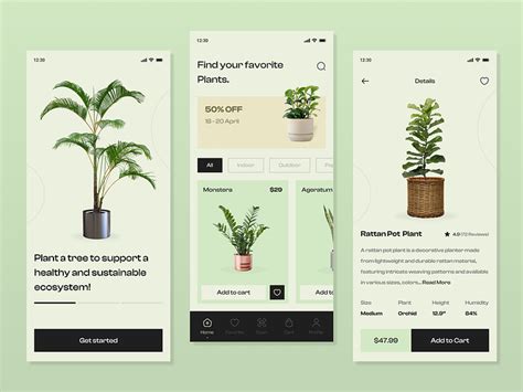 Plant App Design Uiux Design Plant App By Anyvector On Dribbble