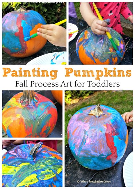 Painting Pumpkins! Fall Art for Infants and Toddlers - Where Imagination Grows