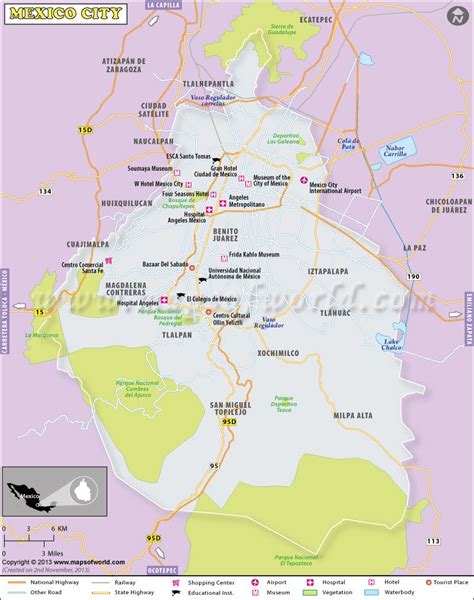 Mexico City Attractions Map - Best Tourist Places in the World