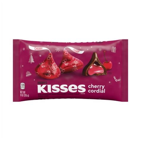 Hershey S Kisses Cherry Cordial Flavored Milk Chocolate Christmas Candy Bag 9 Oz Kroger