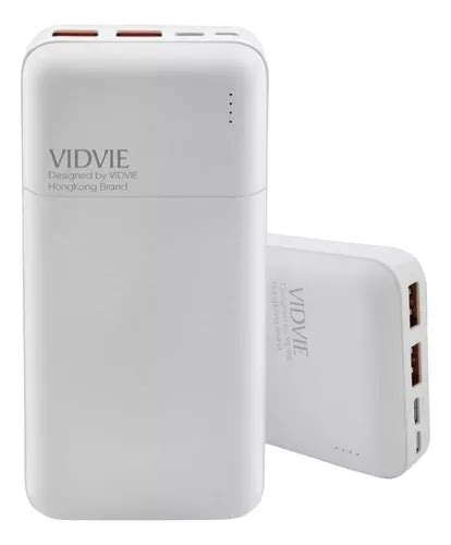 Cargador Portátil Power Bank Batería Externa 20000mah Vidvie Color Blanco Mercadolibre