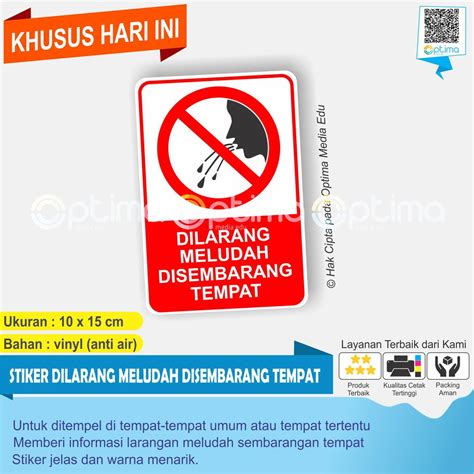 Jual Stiker Dilarang Meludah Disembarang Tempat Shopee Indonesia