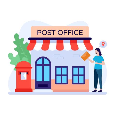 Illustration of a post office, flat vector 6405804 Vector Art at Vecteezy