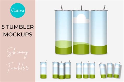 Oz Skinny Tumbler Mockups For Canva Graphic By Mockup Designs