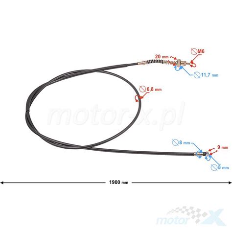 Linka Hamulca Tylnego 190cm Motor X Pl Sklep Motocyklowy